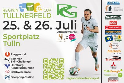 Fußballer Patrick Wimmer, Eventankündigung Region Tullnerfeld Cup und Sponsoren