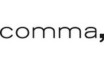 schwarze Schrift auf weißem Grund "comma,"