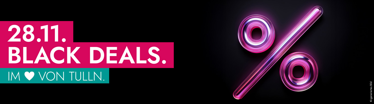 28.11. ist Black Friday pinkfarbenes Prozentzeichen auf schwarzem Hintergrund